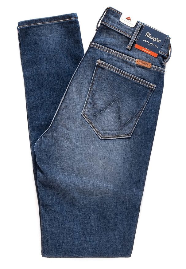 Wrangler - WRANGLER HIGH SKINNY FOZEN BLUE W27HX782Z. Stan: podwyższony