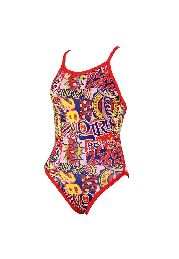 TURBO - Turbo Women'S Revolution Sweet Girl Swimsuit - Czerwony Rozmiar 40. Kolor: czerwony. Wzór: nadruk