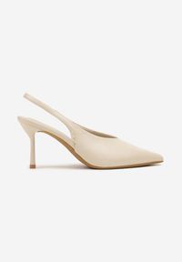 Renee - Beżowe Sandały Vices Slingback na Obcasie Tilarina. Okazja: na co dzień. Kolor: beżowy. Obcas: na obcasie. Styl: elegancki, casual. Wysokość obcasa: średni