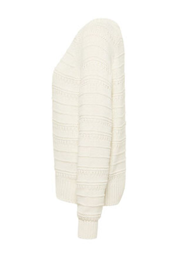 Mustang Sweter Silas 1016782 Écru Regular Fit. Materiał: bawełna