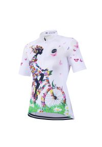 MADANI - Koszulka rowerowa damska madani. Kolor: czerwony, biały, zielony, wielokolorowy