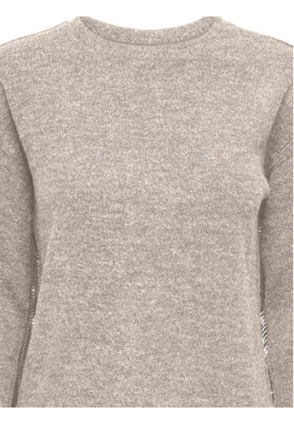 only - ONLY Sweter Jake 15355819 Beżowy Regular Fit. Kolor: beżowy. Materiał: syntetyk