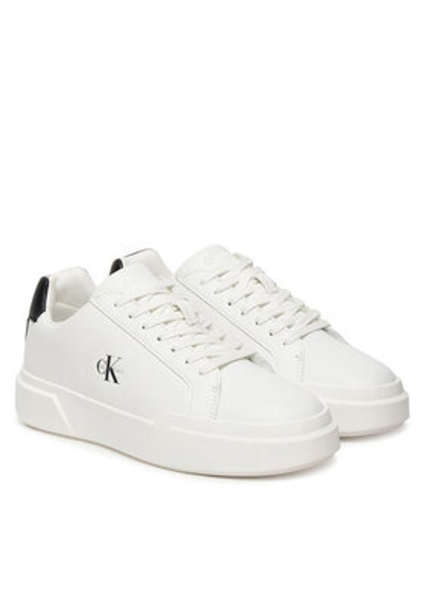 Calvin Klein Sneakersy Chunky Cupsole Laceup Lth Ml YW0YW01947 Biały. Kolor: biały. Materiał: skóra