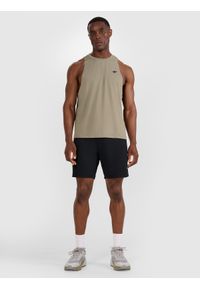 4f - 4F Tank top treningowy szybkoschnący męski - oliwkowy/khaki XXL. Kolor: brązowy, wielokolorowy, oliwkowy. Materiał: dzianina, materiał, syntetyk, włókno, elastan. Wzór: ze splotem. Sport: fitness