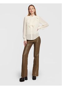 TwinSet - TWINSET Spodnie materiałowe 222TT231A Złoty Flare Fit. Kolor: złoty. Materiał: wełna