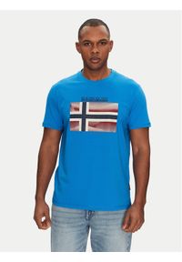 Napapijri T-Shirt S-Lari NP0A4IE5B2W1 Niebieski Regular Fit. Kolor: niebieski. Materiał: bawełna #1