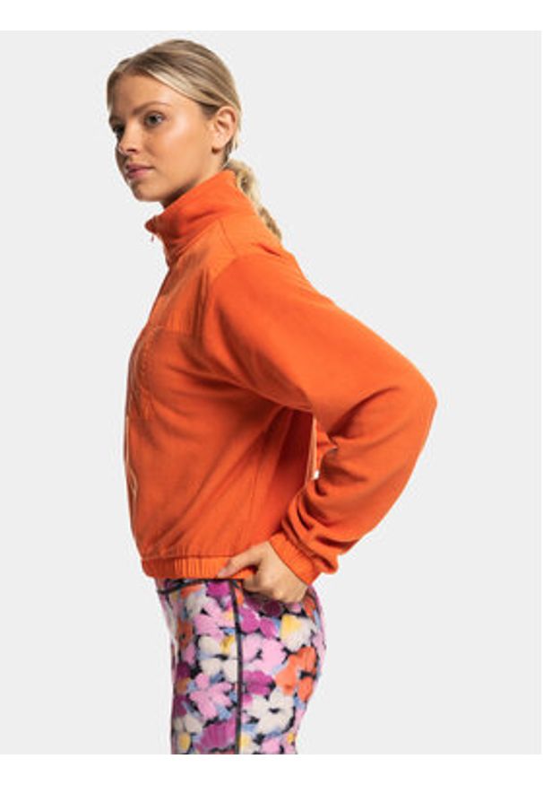 Roxy Polar Wow Zip Up Jkt Plfl ERJPF03141 Pomarańczowy Regular Fit. Kolor: pomarańczowy. Materiał: syntetyk