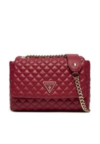 Guess Torebka HWEQG9 54121 Bordowy. Kolor: czerwony. Materiał: skórzane