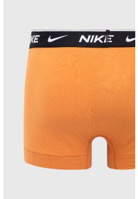 Nike bokserki (3-pack) kolor pomarańczowy. Kolor: pomarańczowy. Materiał: skóra, tkanina, włókno