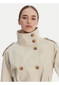 TOMMY HILFIGER - Tommy Hilfiger Trencz WW0WW50768 Beżowy Oversize. Kolor: beżowy. Materiał: bawełna #3