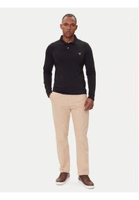 Guess Polo M5BP36 J1314 Czarny Slim Fit. Typ kołnierza: polo. Kolor: czarny. Materiał: bawełna