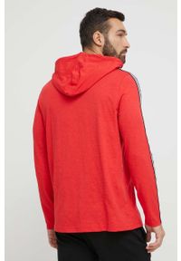 Michael Kors bluza lounge kolor czerwony z kapturem z nadrukiem. Okazja: na co dzień. Typ kołnierza: kaptur. Kolor: czerwony. Materiał: dzianina. Wzór: nadruk. Styl: casual #4