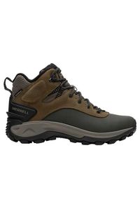 Buty trekkingowe męskie Merrell Thermo Kiruna 2 Mid Waterproof. Wysokość cholewki: za kostkę. Zapięcie: sznurówki. Kolor: wielokolorowy. Materiał: materiał, skóra, syntetyk. Szerokość cholewki: normalna