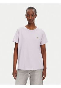 TwinSet - TWINSET T-Shirt 251TT2040 Fioletowy Regular Fit. Kolor: fioletowy. Materiał: bawełna #1