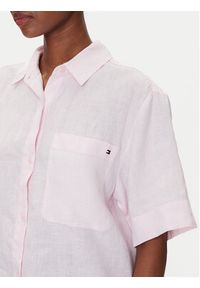 TOMMY HILFIGER - Tommy Hilfiger Koszula WW0WW44720 Różowy Relaxed Fit. Kolor: różowy. Materiał: len #5