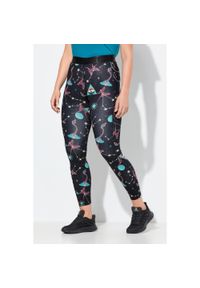 ULLA POPKEN - Damskie Legginsy sportowe szybkoschnące kieszenie z recyklingu. Kolekcja: plus size. Kolor: czarny. Materiał: poliamid, materiał, elastan
