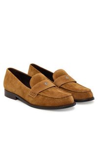 Tory Burch Loafersy Penny 178119 Brązowy. Kolor: brązowy. Materiał: skóra, zamsz #4