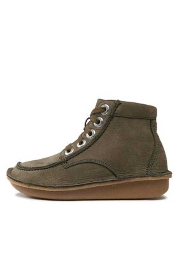 Clarks Trzewiki Funny Cedar 261738864 Khaki. Kolor: brązowy. Materiał: skóra, zamsz