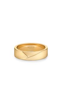 W.KRUK - Obrączka ślubna złota AMETTA męska. Materiał: złote. Kolor: złoty. Wzór: aplikacja, gładki