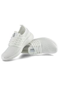 Big-Star - Sneakersy damskie Big Star, materiał tekstylny o siatkowej strukturze z elementami skóry ekologicznej z klasycznym sznurowaniem elastyczną cholewką o. Okazja: na spacer, na co dzień, na uczelnię. Kolor: biały. Materiał: skóra ekologiczna, materiał. Szerokość cholewki: normalna. Sport: turystyka piesza #2