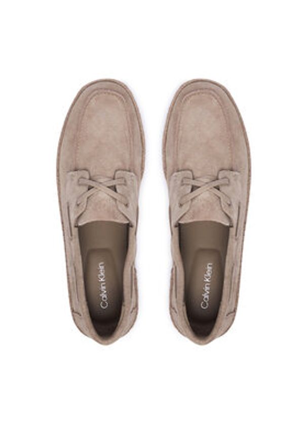 Calvin Klein Espadryle Hynrid Boat HM0HM02174 Beżowy. Kolor: beżowy. Materiał: zamsz, skóra