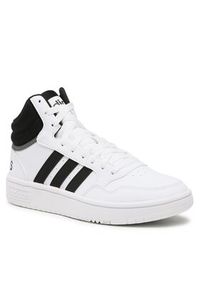 Adidas - adidas Sneakersy Hoops 3.0 Mid Classic Vintage Shoes GW3019 Biały. Kolor: biały. Materiał: skóra