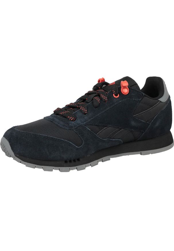 Buty do chodzenia dla dzieci Reebok Classic Leather. Zapięcie: sznurówki. Kolor: czarny. Materiał: skóra, syntetyk, tkanina, materiał. Szerokość cholewki: normalna. Model: Reebok Classic. Sport: turystyka piesza
