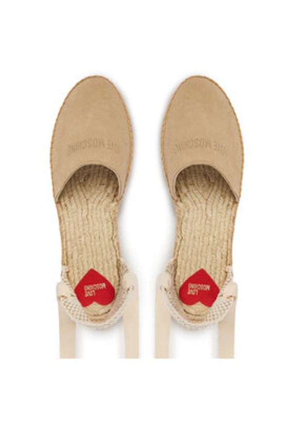 Love Moschino - LOVE MOSCHINO Espadryle JA10562G0OIG5104 Beżowy. Kolor: beżowy. Materiał: zamsz, skóra