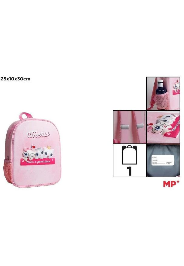 Peppa Pig - Plecak jednokomorowy Kotki różowy 25x10x30cm. Kolor: różowy