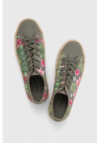 medicine - Medicine espadryle damskie kolor zielony na platformie. Nosek buta: okrągły. Zapięcie: sznurówki. Kolor: zielony. Materiał: materiał, guma. Obcas: na platformie #2