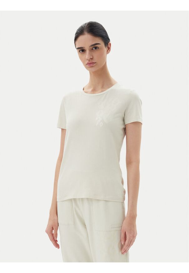 EA7 Emporio Armani T-Shirt 7W000133 AF10373 U1112 Beżowy Regular Fit. Kolor: beżowy. Materiał: bawełna