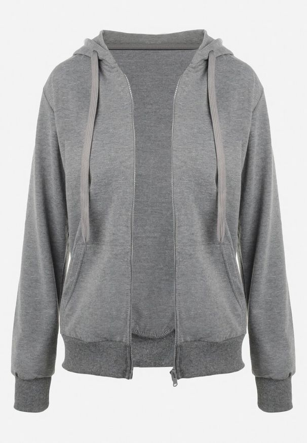 Renee - Ciemnoszara Bluza Rhodothee. Kolor: szary. Materiał: jeans, dzianina. Długość rękawa: na ramiączkach. Długość: długie. Wzór: jednolity. Sezon: jesień, zima. Styl: sportowy