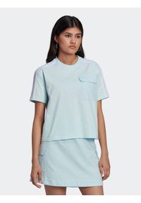Adidas - adidas T-Shirt Adicolor Classics Poplin Back Loose Tee HL9302 Błękitny Loose Fit. Kolor: niebieski. Materiał: bawełna