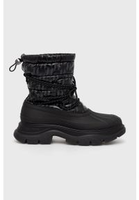Karl Lagerfeld Śniegowce kolor czarny. Nosek buta: okrągły. Zapięcie: sznurówki. Kolor: czarny. Materiał: guma