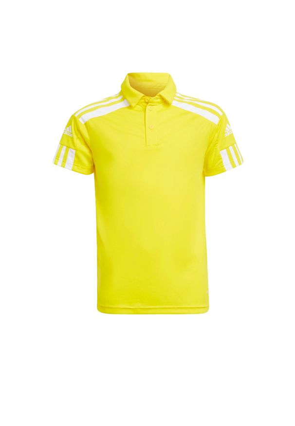 Koszulka polo piłkarska dla dzieci Adidas Squadra 21. Typ kołnierza: polo. Kolor: żółty, biały, wielokolorowy