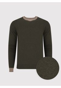 Pako Lorente - PAKO LORENTE – Melanżowy sweter męski. Materiał: bawełna, kaszmir. Długość rękawa: krótki rękaw. Wzór: melanż. Sezon: jesień