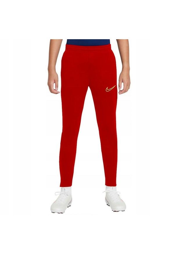 Nike - Spodnie Dresowe Dla Dzieci Academy 21 DriFIT. Kolor: czerwony. Materiał: dresówka