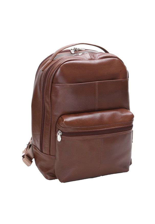 Skórzany męski plecak na laptopa MCKLEIN Parker 88554 brązowy. Kolor: brązowy. Materiał: skóra