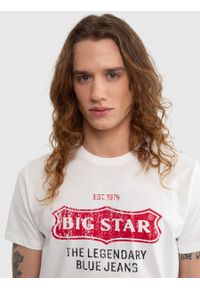 Big-Star - Koszulka męska z nadrukiem biała Millaner 100. Okazja: na co dzień. Kolor: biały. Materiał: dzianina, bawełna. Wzór: nadruk. Styl: casual, klasyczny