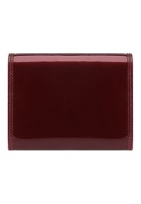 Wittchen - Damski portfel ze skóry lakierowany średni bordowy. Kolor: czerwony. Materiał: lakier, skóra. Wzór: aplikacja