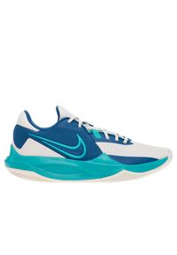 Buty Nike Precision 6 DD9535-008 - biało-niebieskie. Kolor: biały, wielokolorowy, niebieski. Materiał: guma, materiał. Szerokość cholewki: normalna. Wzór: jodełka. Sport: koszykówka