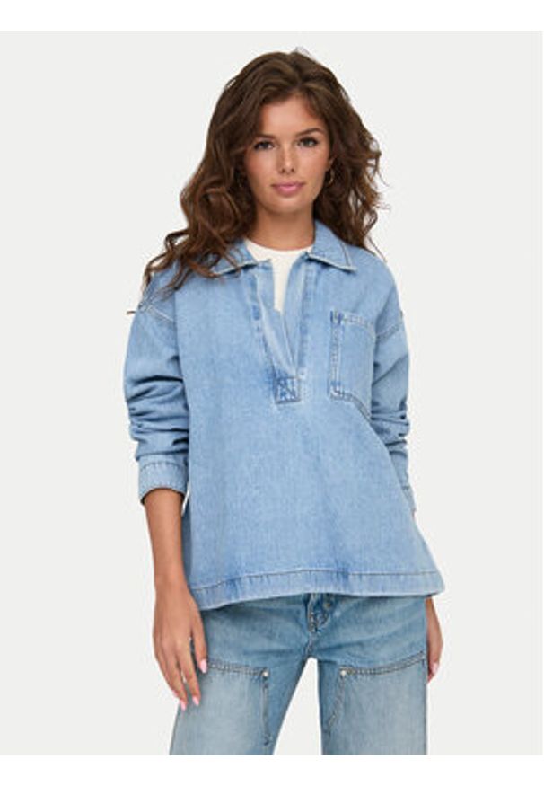 only - ONLY Koszula jeansowa Birdie 15347086 Niebieski Regular Fit. Kolor: niebieski. Materiał: bawełna