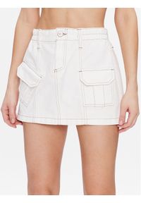 BDG Urban Outfitters Spódnica mini BDG Y2K DENIM SKIRT WHITE 76471838 Biały Feminine Fit. Kolor: biały. Materiał: bawełna #1