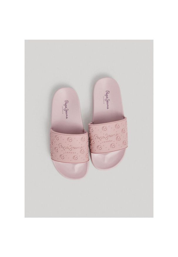 Klapki Pepe Jeans Slider Sport W, Kobiety. Kolor: różowy. Materiał: materiał. Styl: sportowy