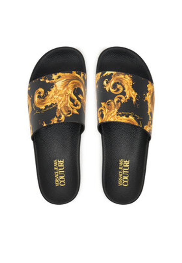 Versace Jeans Couture Klapki 80YA3SQ4 ZS365 G89 Czarny. Kolor: czarny. Materiał: syntetyk