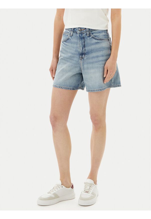 Lee Szorty jeansowe Stella 112363786 Niebieski Wide Leg. Kolor: niebieski. Materiał: bawełna