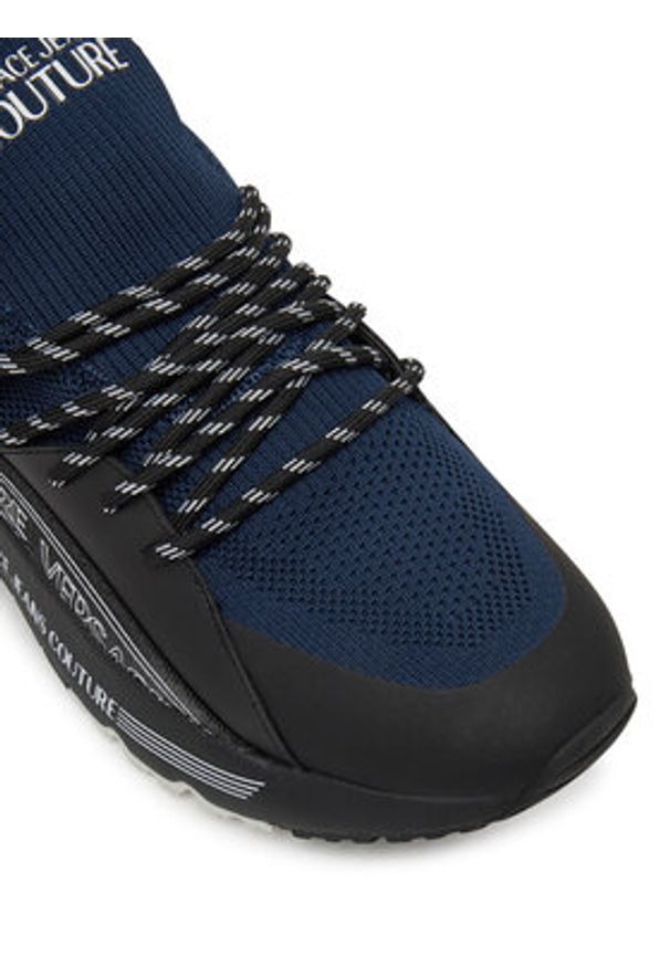 Versace Jeans Couture Sneakersy 78YA3SA3 Granatowy. Kolor: niebieski. Materiał: materiał