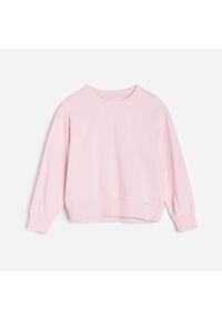 Reserved - Bawełniana bluza z haftem - Różowy. Kolor: różowy. Materiał: bawełna. Wzór: haft #1