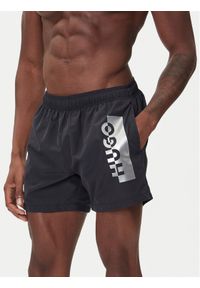 Hugo - HUGO Szorty kąpielowe Silver 50549864 Czarny Regular Fit. Kolor: czarny. Materiał: syntetyk