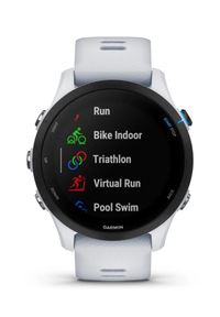 GARMIN - Garmin Forerunner 255 Music biały. Kolor: biały. Styl: sportowy, casual, elegancki